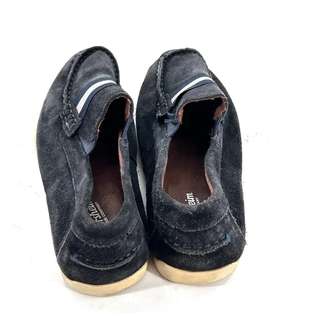 Florsheim Kids Boys Suede Loafers 4 Navy Blue Dress Shoes